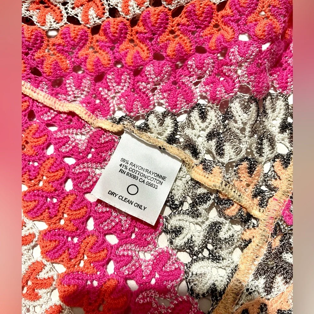 Zozo cardigan poncho cottage Core colorful Y2K stripes see through women’s 2X - Picture 9 of 9